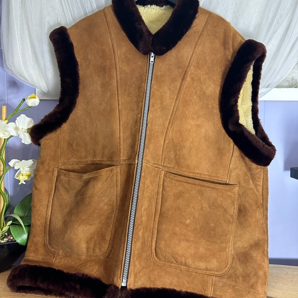 Brown Shearling Vest
